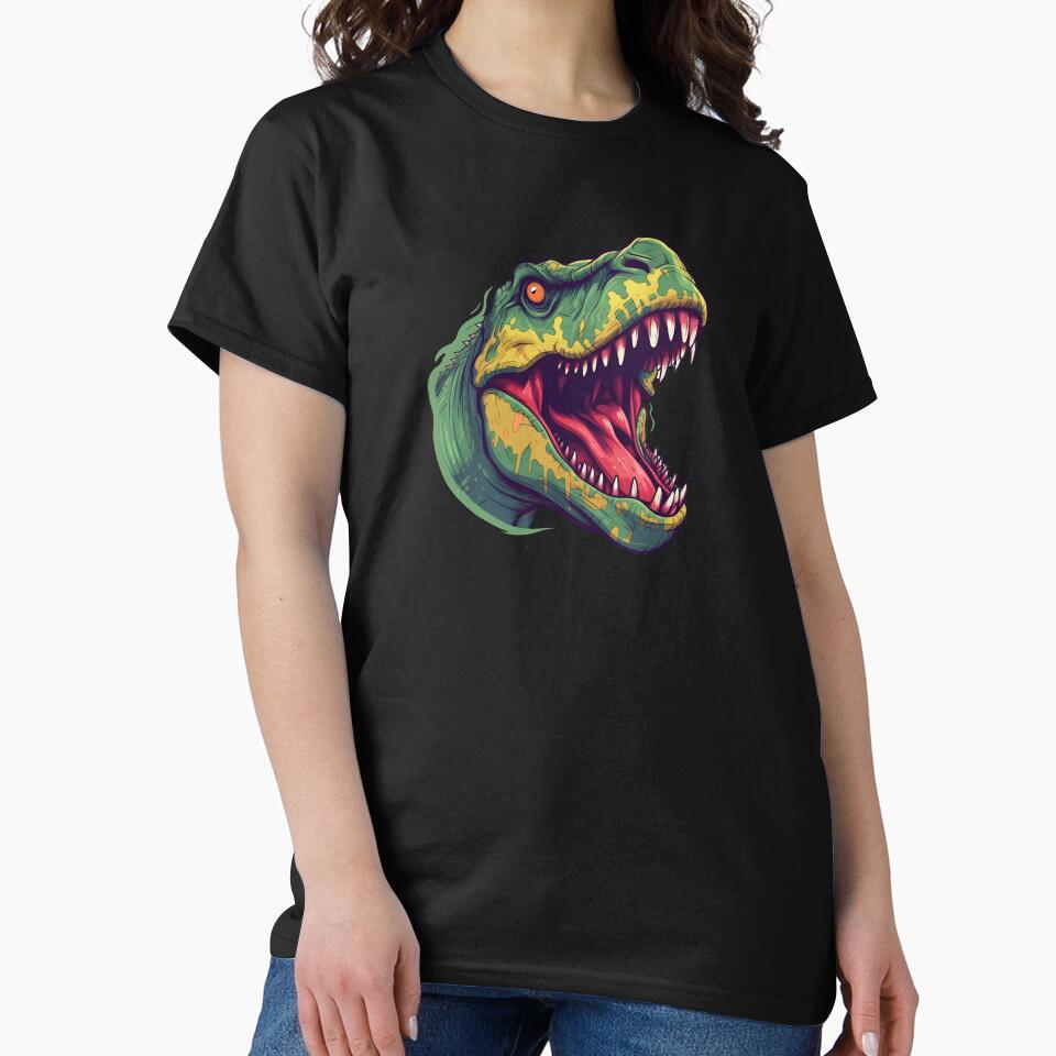 Ferocious Dinosaur T-Rex Head Design - Perfect for Dinosaur and Jurassic Fans by meshhead