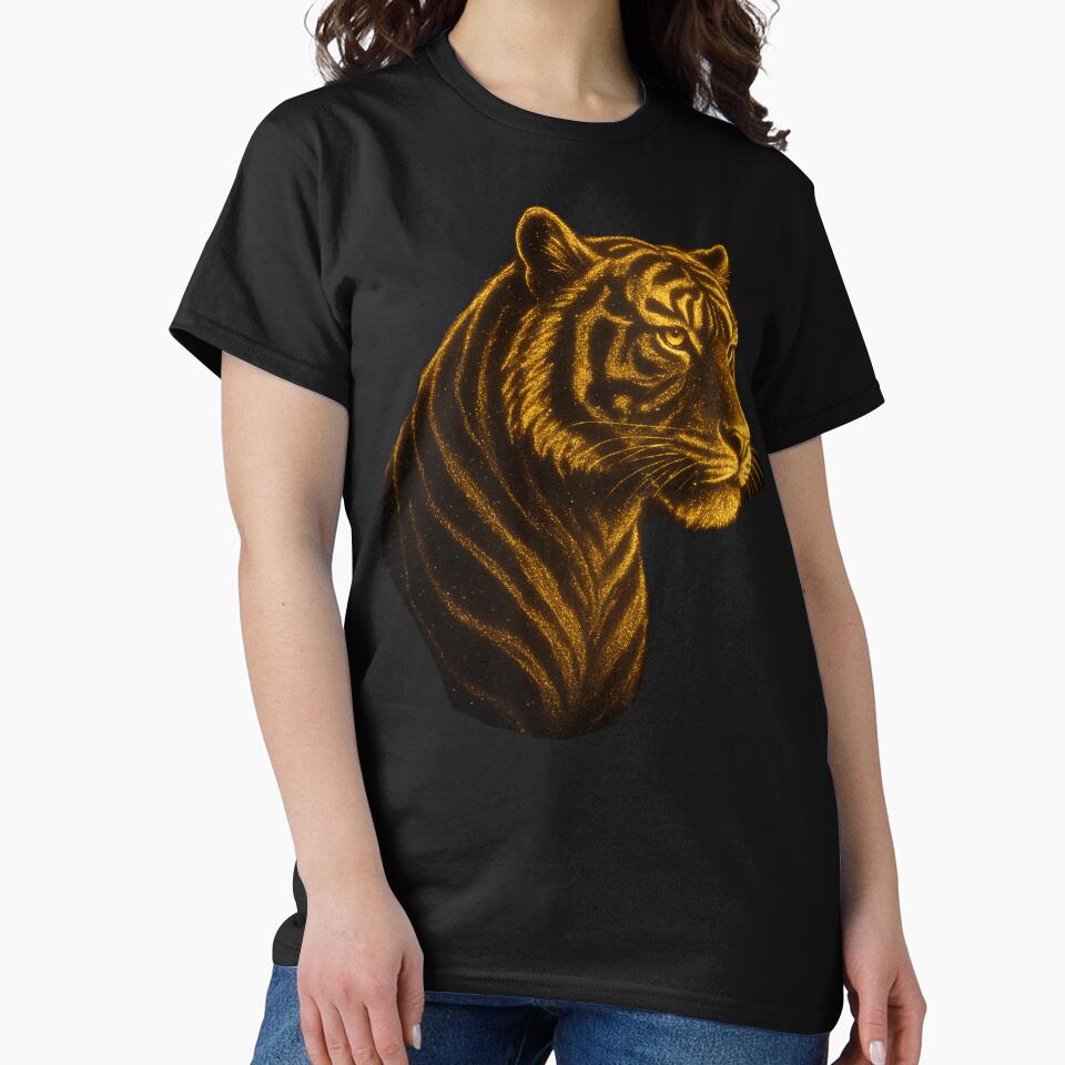 Golden Tiger Glow | Mystical Sparkling Tiger Silhouette by WhyNotZuK
