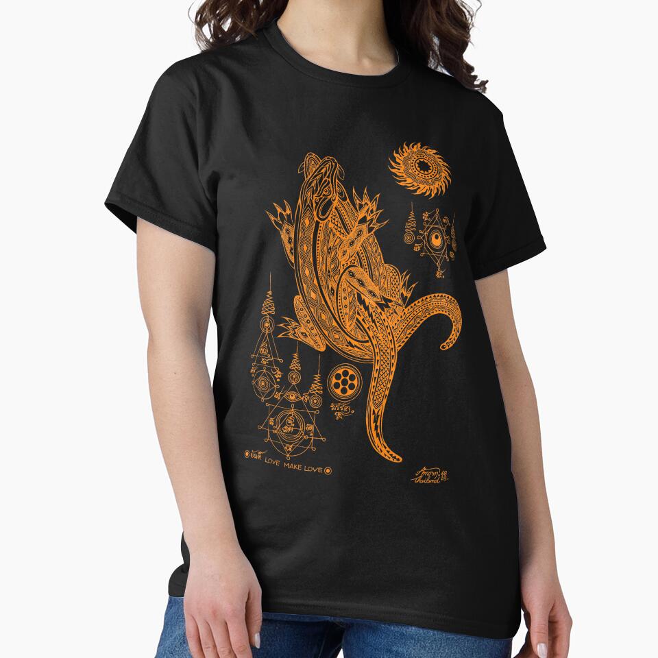 Thai traditional art of Talisman (Gecko) Orange color. by AmornGallery