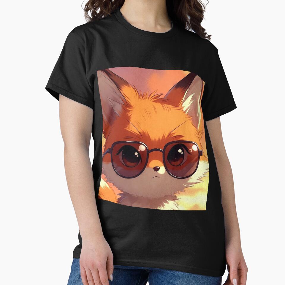 Copy of Playful Anime Fox with Sunglasses Sunset Chibi Art by NovaDigitalArt45