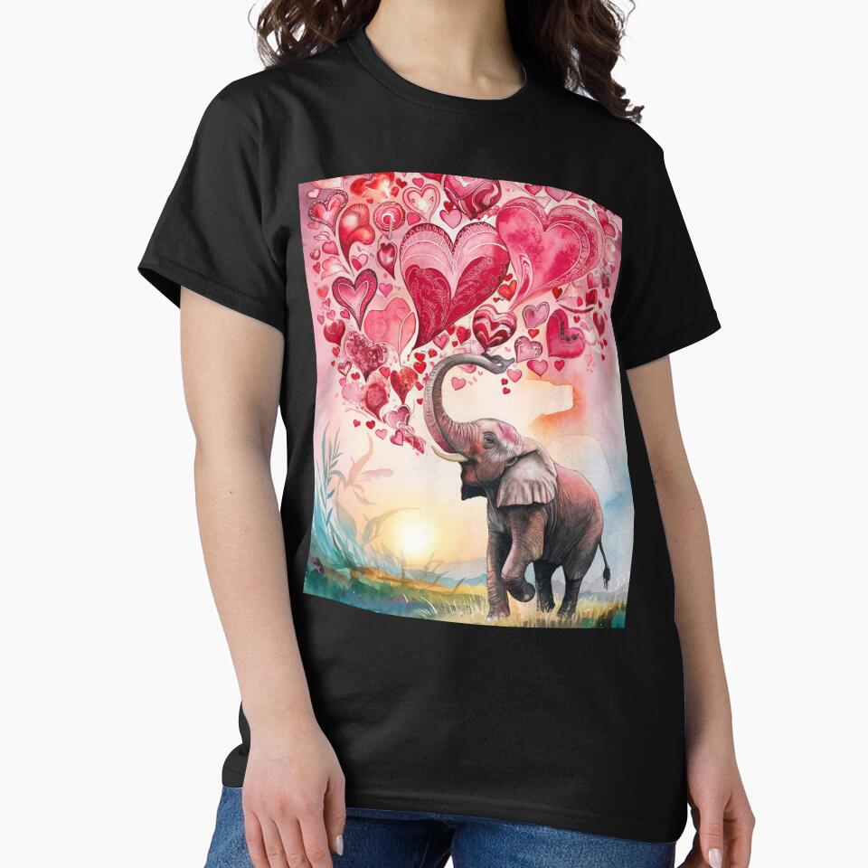 Elephant Portrait. elephant valentines, elephant love, hearts of love by ElephantVibes