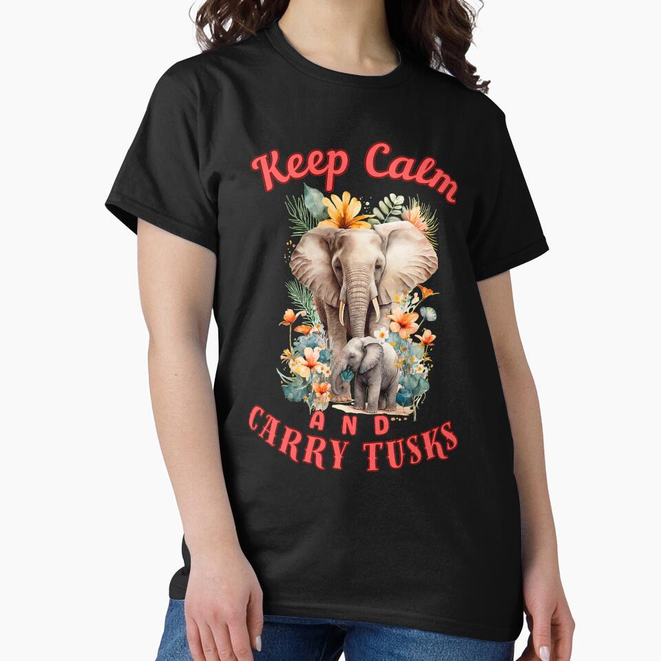 Keep Calm And Carry Tusks. colorful elephant by ElephantVibes