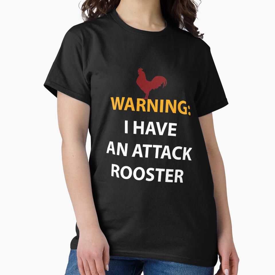 Chicken Gag Gift Funny Attack Rooster Shirt by drwigglebutts