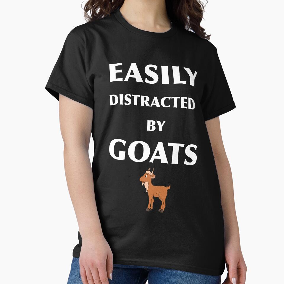 Easily Distracted By Goats Cute Goat Charm Goat Art Print Goat Life Goat Lover Gift by TeesByDesign