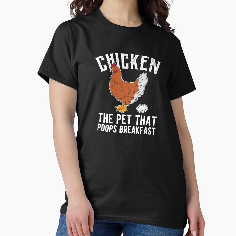 Poops Breakfast Chicken Farmer Farming Birthday Gift by haselshirt