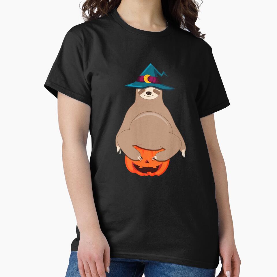 Cute Sloth Halloween Shirt Funny Halloween Sloth Costume by MerchK1ng
