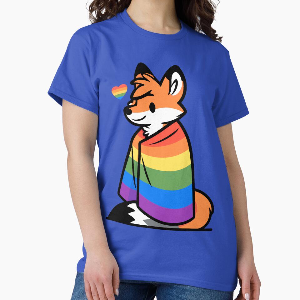 Comfy Womfy Furry Pride Fox LGBTQ Rainbow by BlueBullBazaar