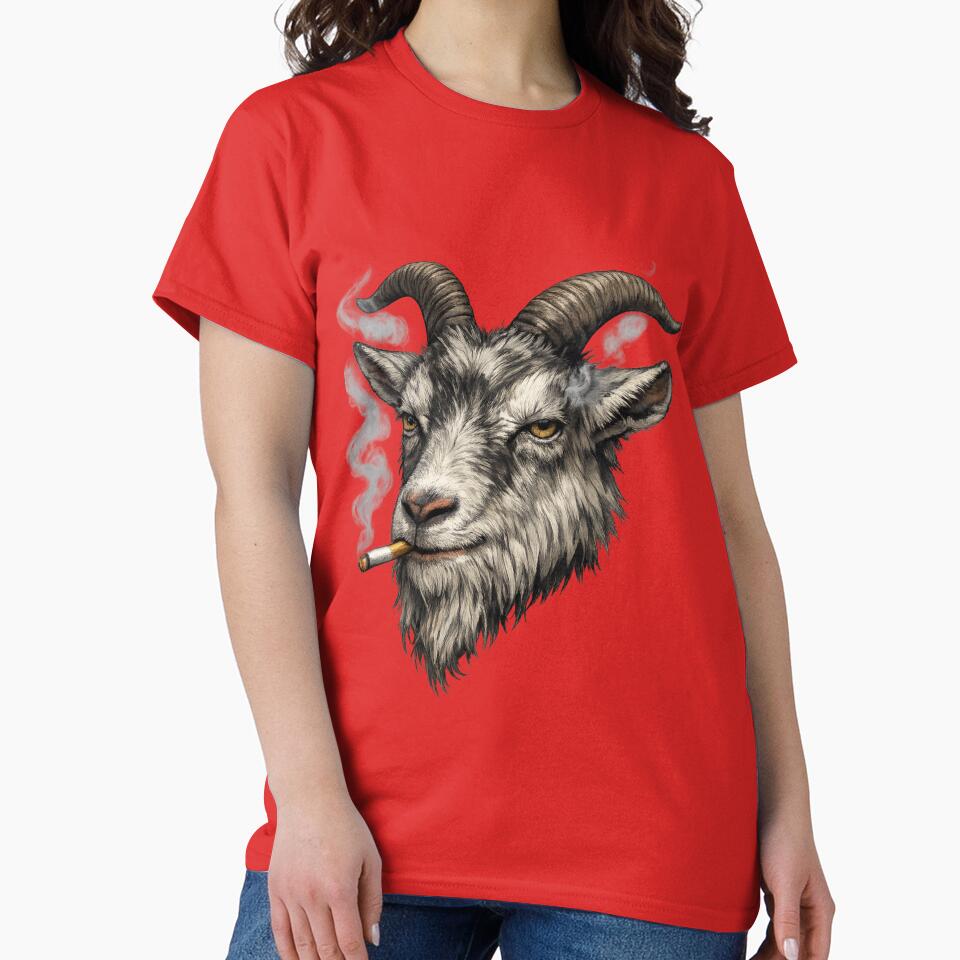 Rebel Goat – Edgy Smoking Animal Graphic by Aniahck