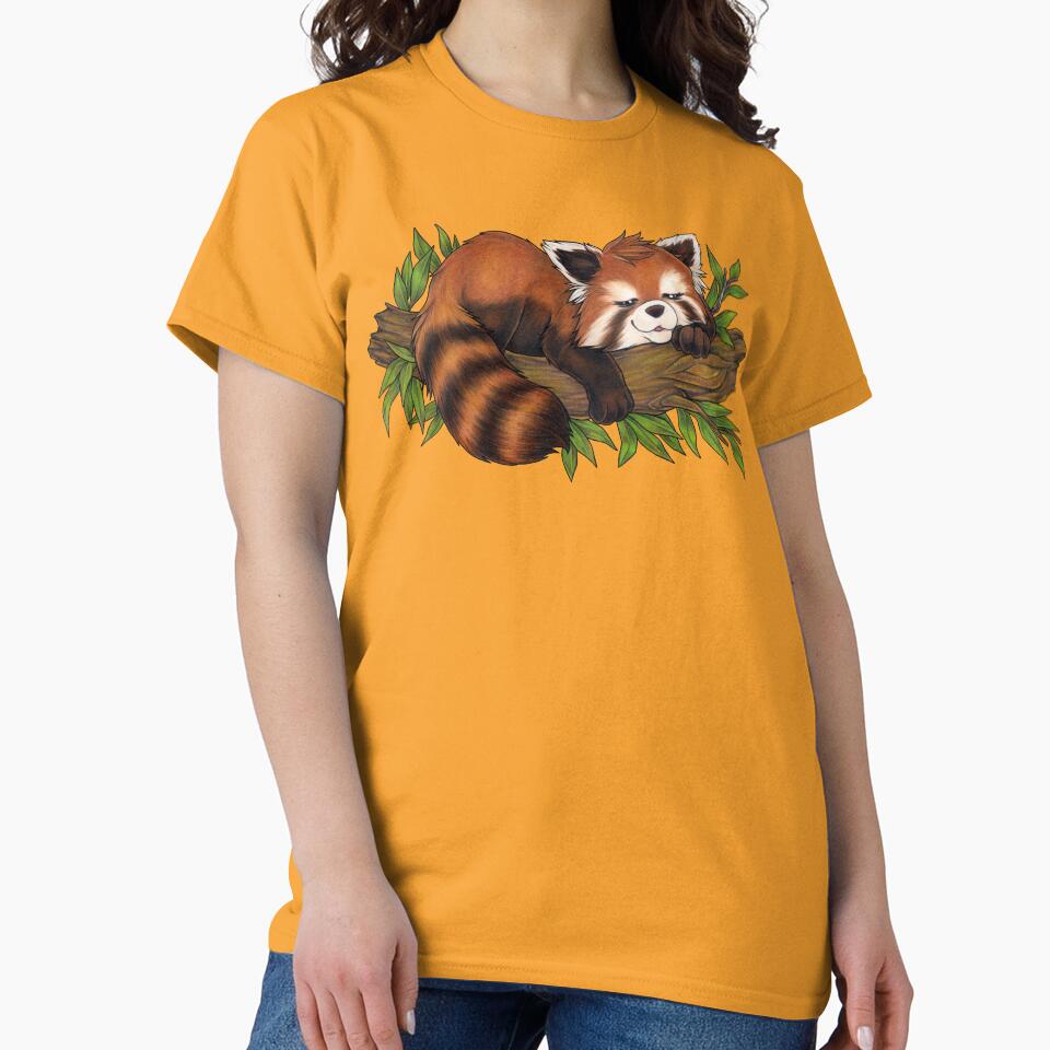 Cute Sleeping Red Panda Gift Sleep by ZadzeneaArt