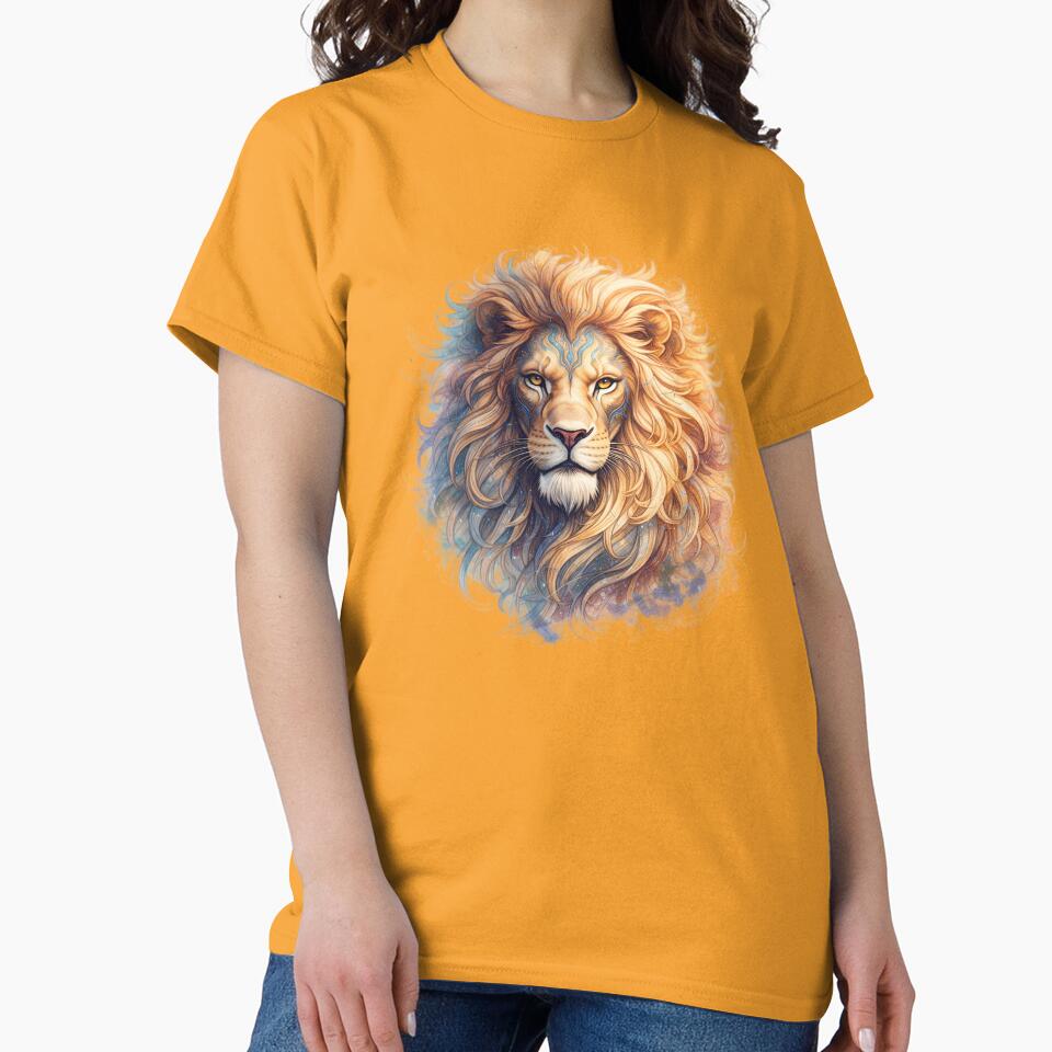 Majestic Lion Watercolor Spirit Portrait by BloomVera