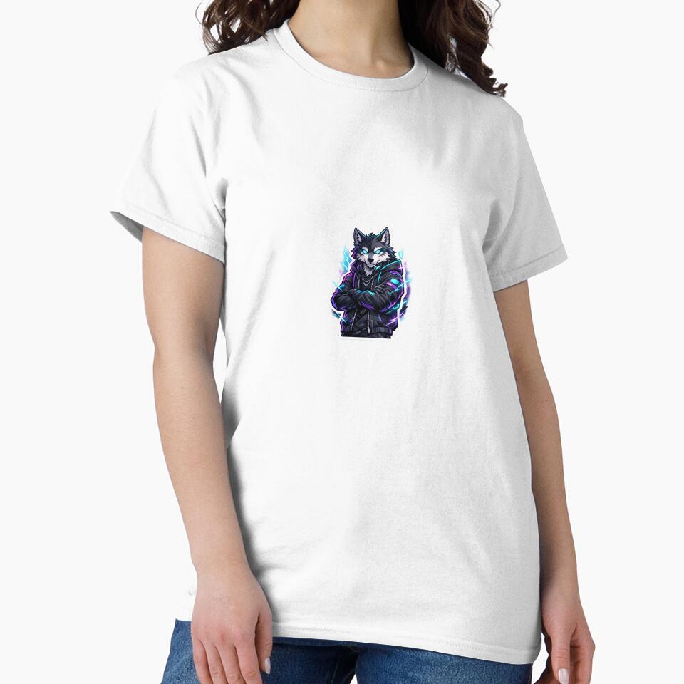 Cyberpunk Alpha Wolf – Neon Streetwear Aesthetic Sticker by IntroInk