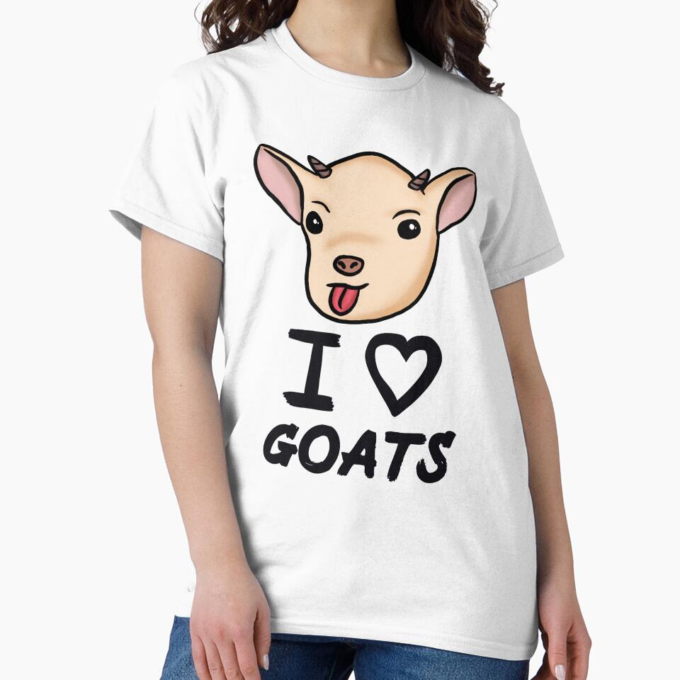 Funny Goat I Love Goats for Goat Lovers, Black by Mochi-Merch