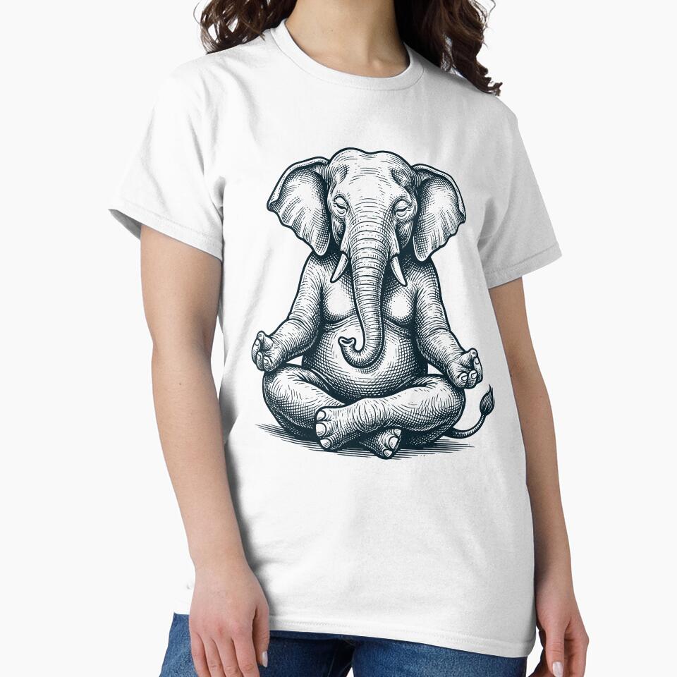 Vintage Elephant Yoga Lotus Meditation Alpaca Lover by DoodleTortle