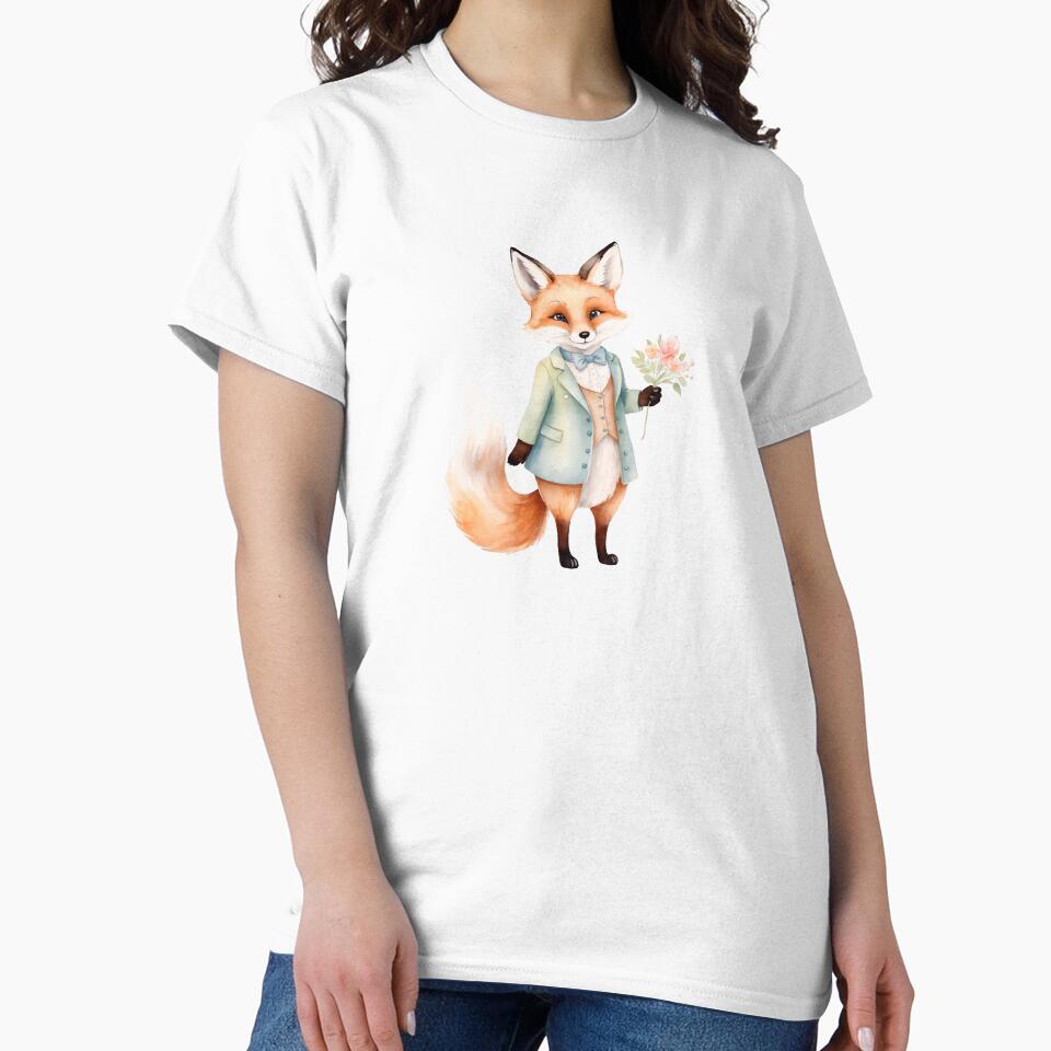 Watercolor Fox Wonderland by Victoria Riabov