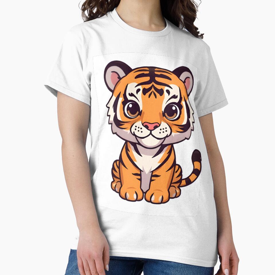 Cute Jungle Tiger Sticker by Teewave-Ashish