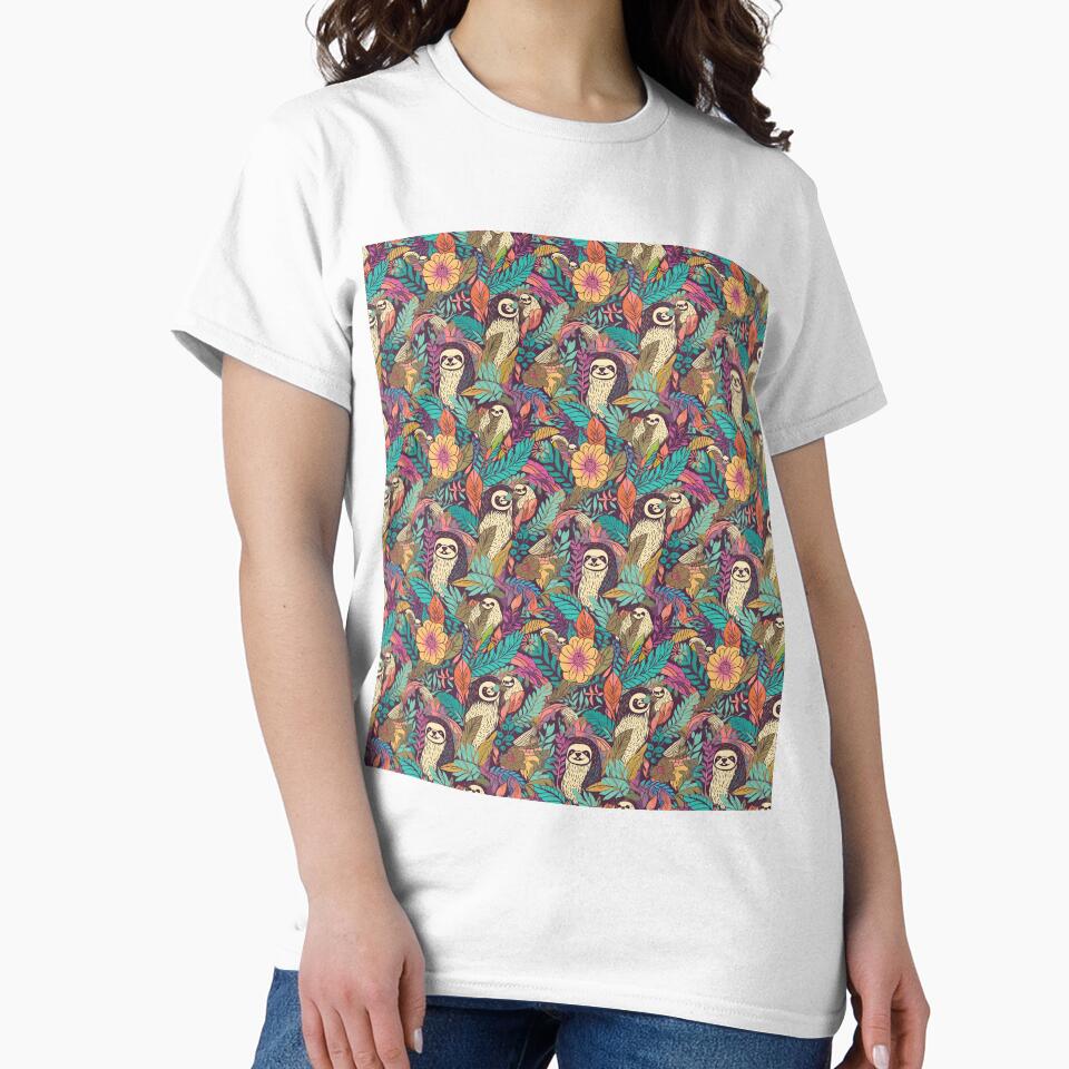 Trippy Sloth Pattern | Adorable Retro Style by Retro-ArtDeco