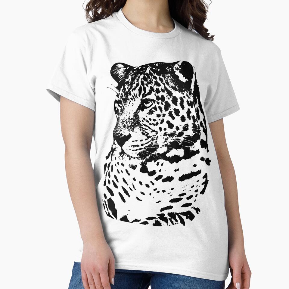 tiger white t-shirt | animal white art | tiger art by KARTICK DUTTA