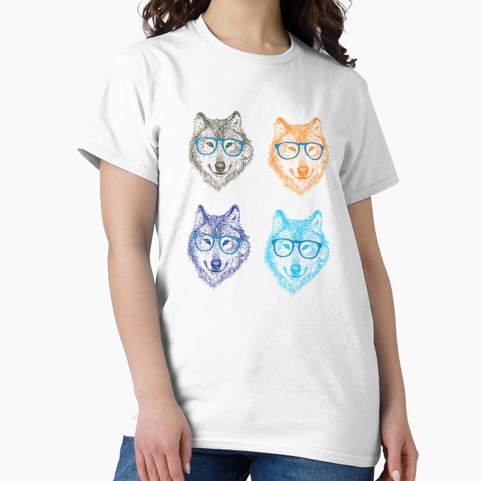 Colored wolf with glasses by buhnka
