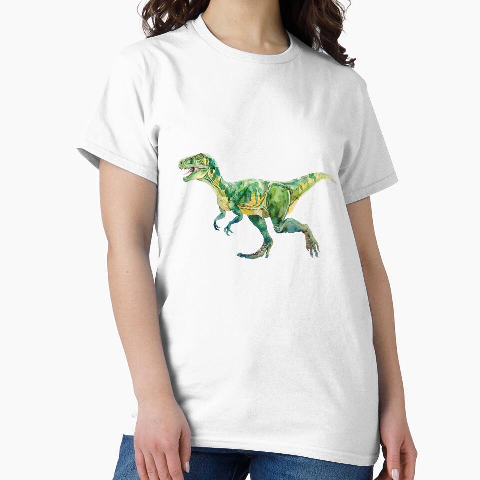 Vibrant Watercolor Dinosaur Illustration - Perfect for Dino Lovers by NTTWJIYA