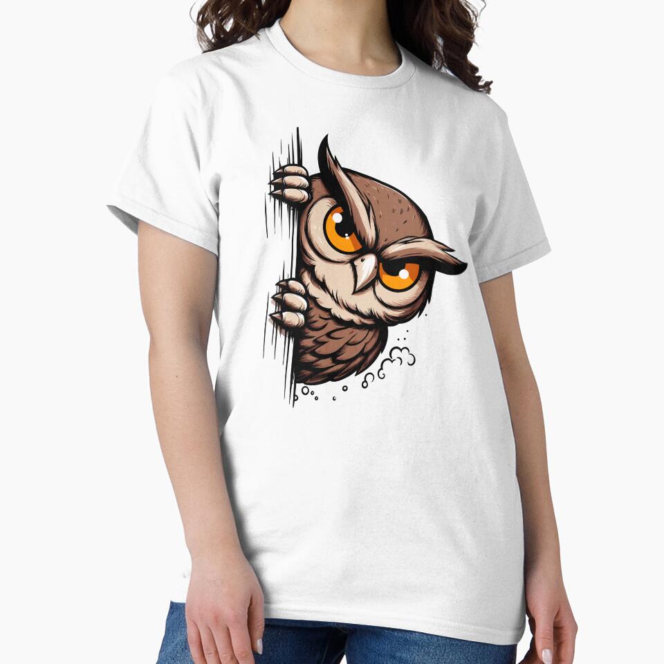 Peek Night Owl - Whimsical Cartoon Art by Designowner