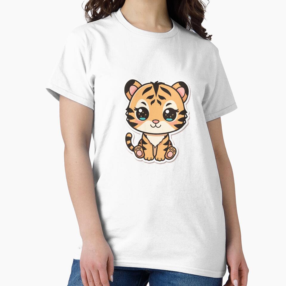 Kawaii Tiger – Cute Chibi Tiger Cartoon Design by KawaiiAI-Art