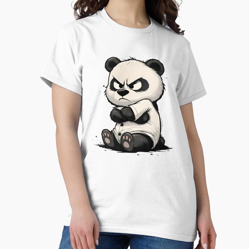 Angry Cute Panda – Moody Cartoon Bear Illustration by Senkov