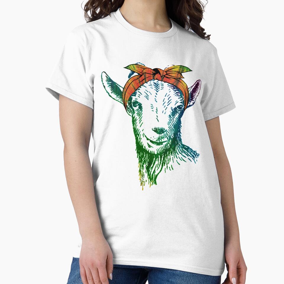 Goat with bandana cute t-shirt - Goat awesome gift for men, women and kids by Titmit