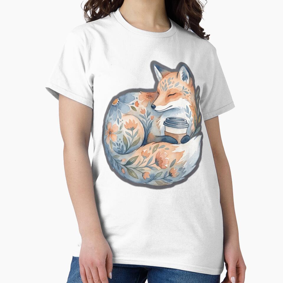 Cozy Sleeping Fox with Coffee Cup by From the river to the sea