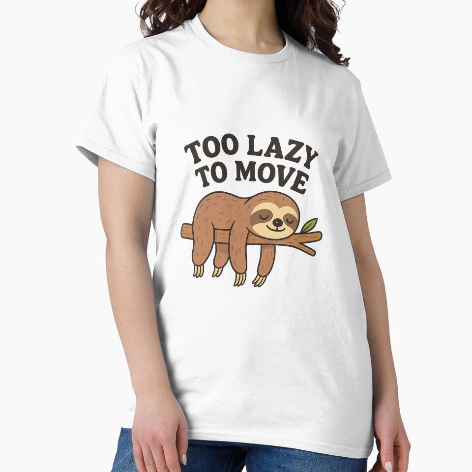 Too Lazy To Move – Cute Retro Cartoon Sloth Design by suszak24