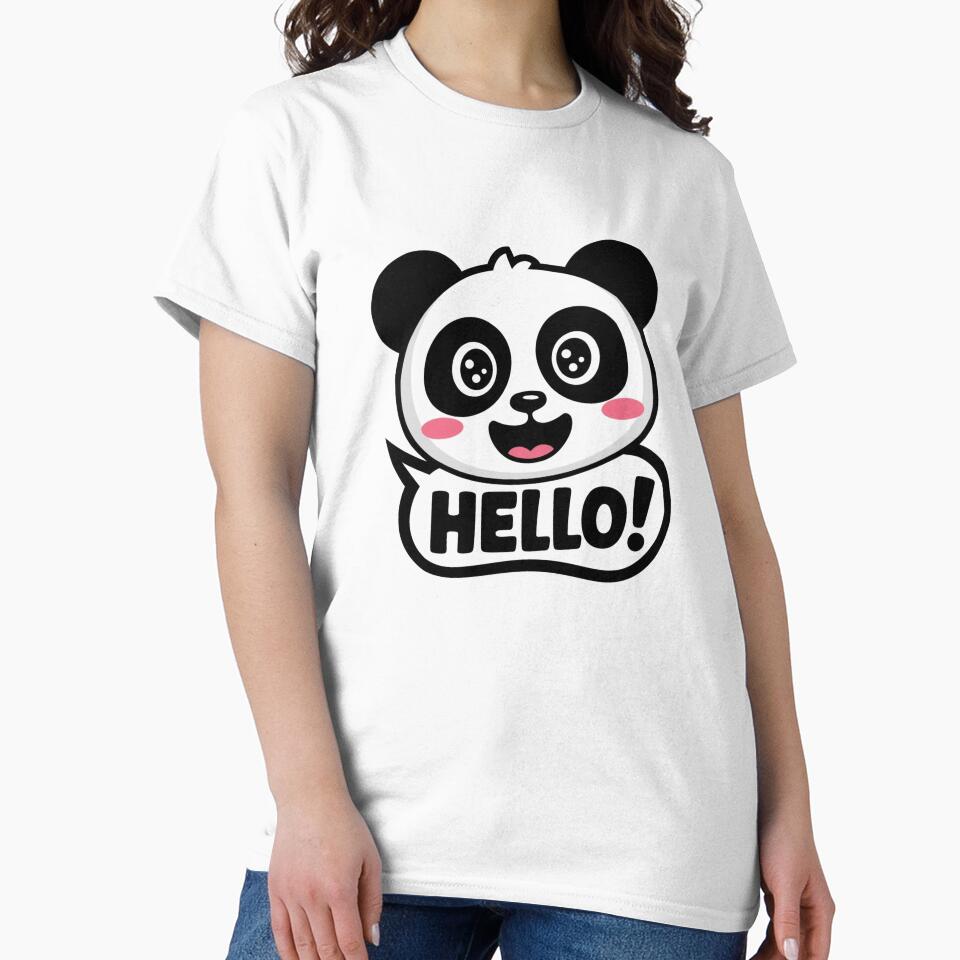 Cute Panda Saying Hello Cartoon Design by artsyier