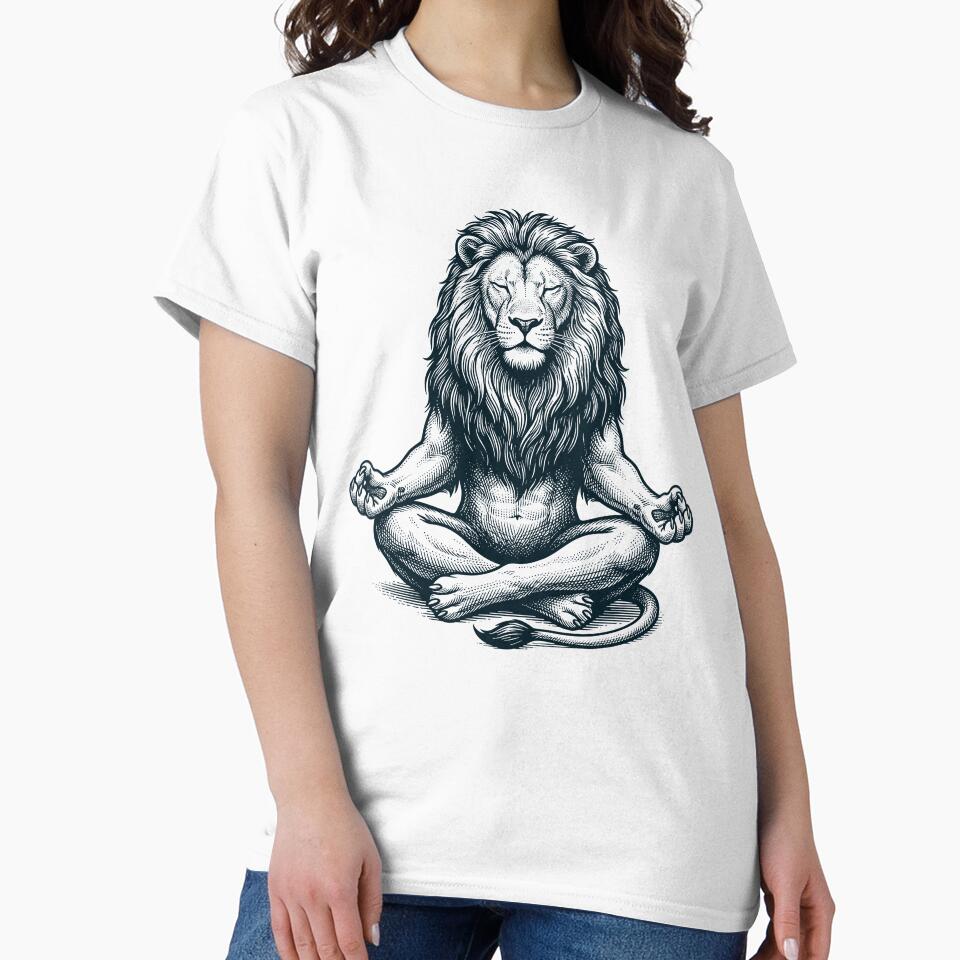 Vintage Lion Yoga Lotus Meditation Lover by DoodleTortle