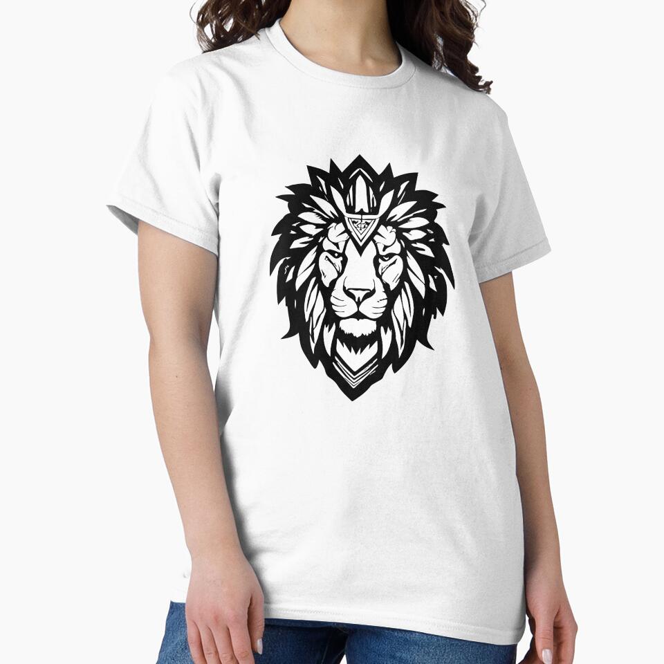 Black and White Tattoo Lion by Grypis