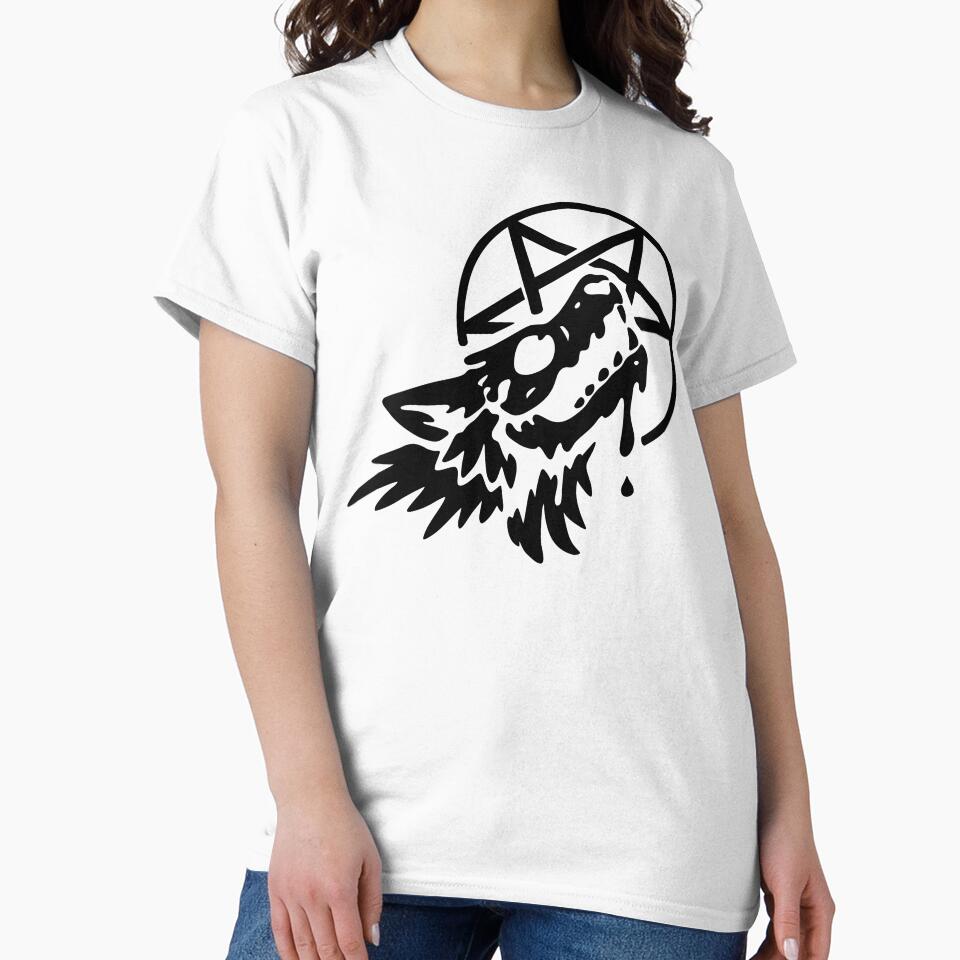 Howling Zombie Wolf with Pentagram Moon – Occult Gothic by Ola-urb