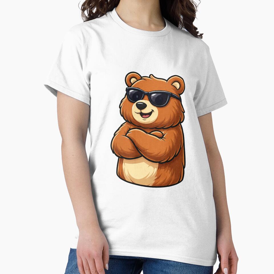 Confident Cartoon Bear Illustration by RelateAndTee