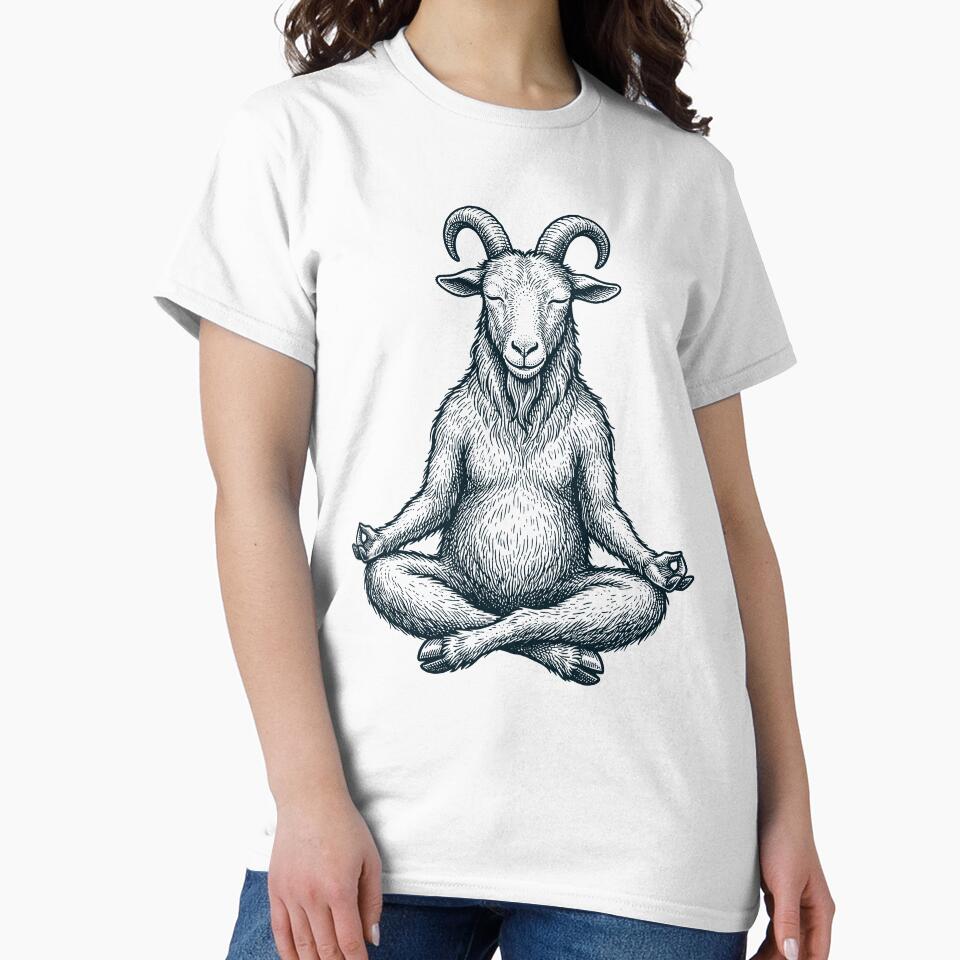 Vintage Goat Yoga Lotus Meditation Lover Farmer by DoodleTortle