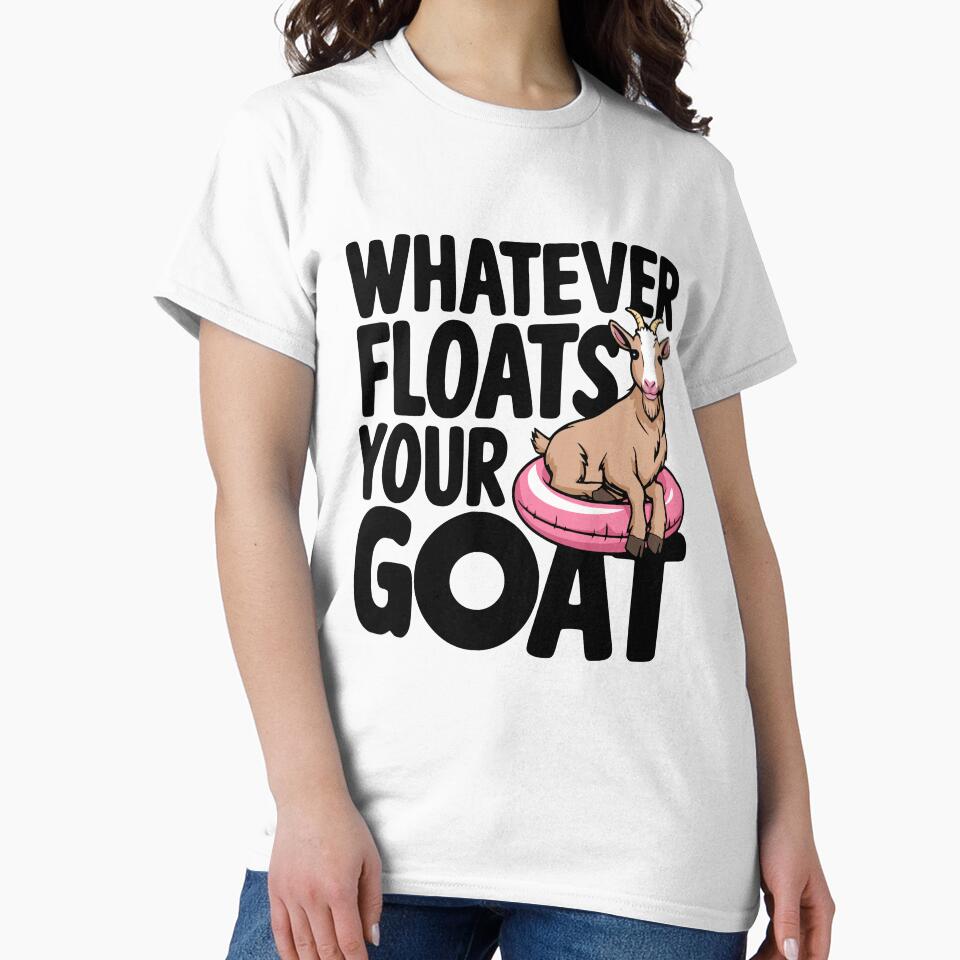 Whatever Floats Your Goat! Cute Goat Pun by PMCreative