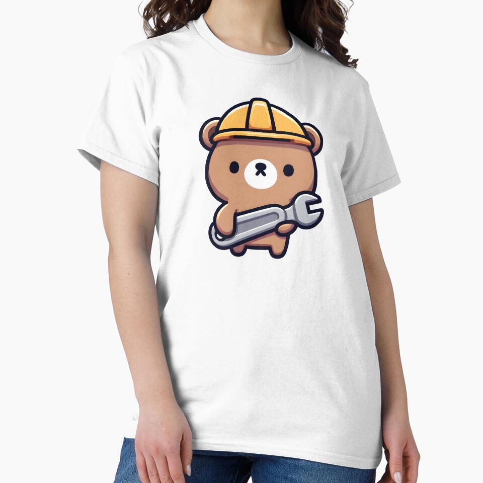 Bear wearing hard hat and holding wrench by UmbrellaStudio1