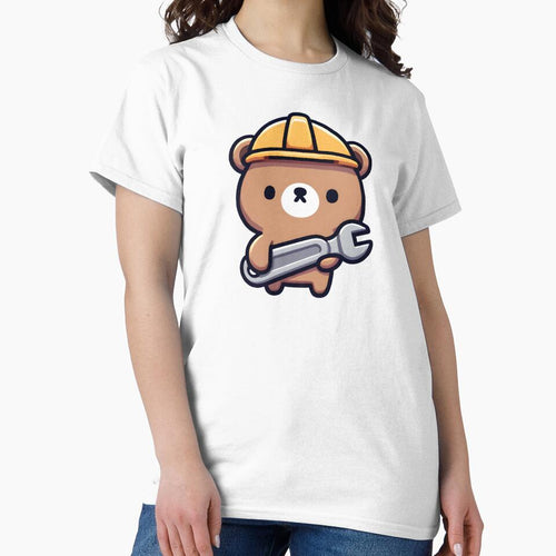 Bear wearing hard hat and holding wrench by UmbrellaStudio1