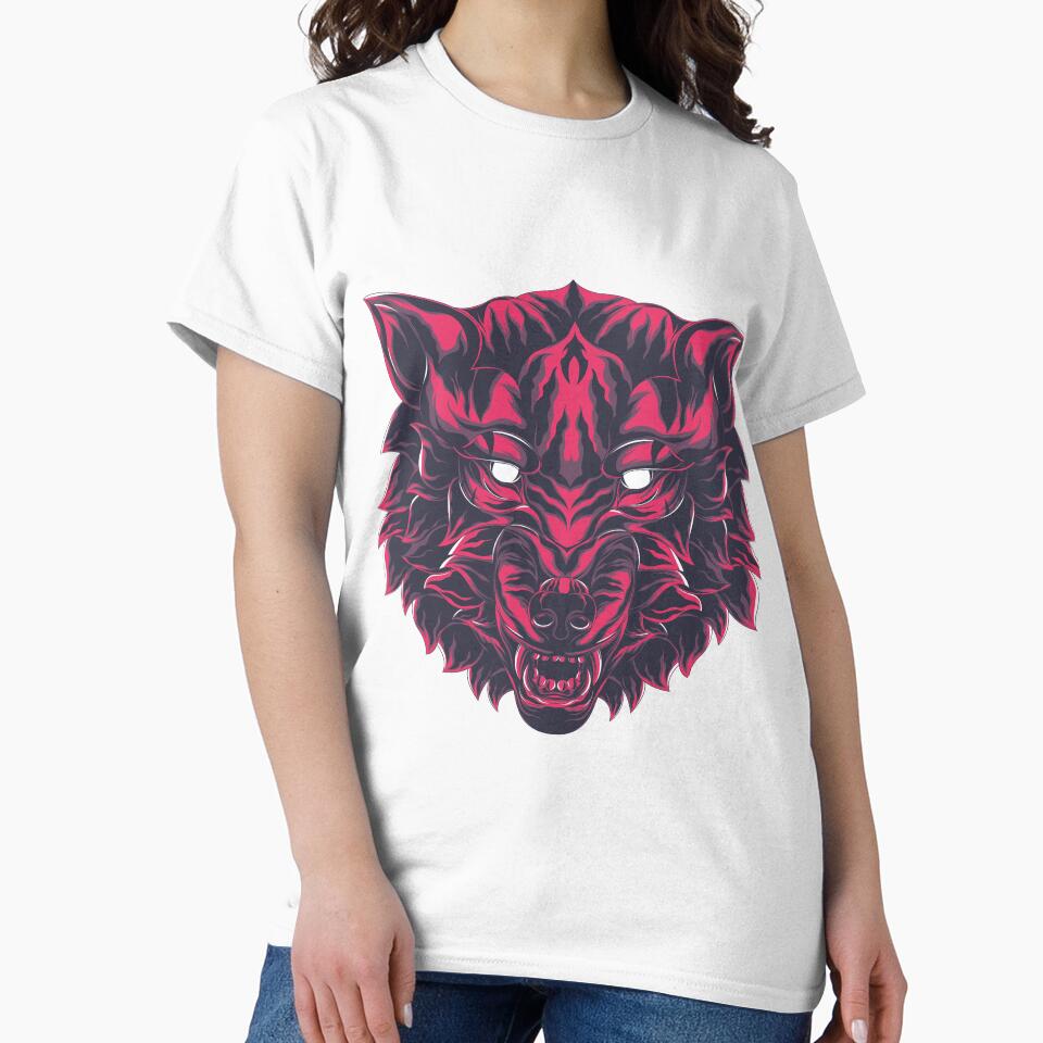 big bad wolf illustration red color by TYTOS-SHOP