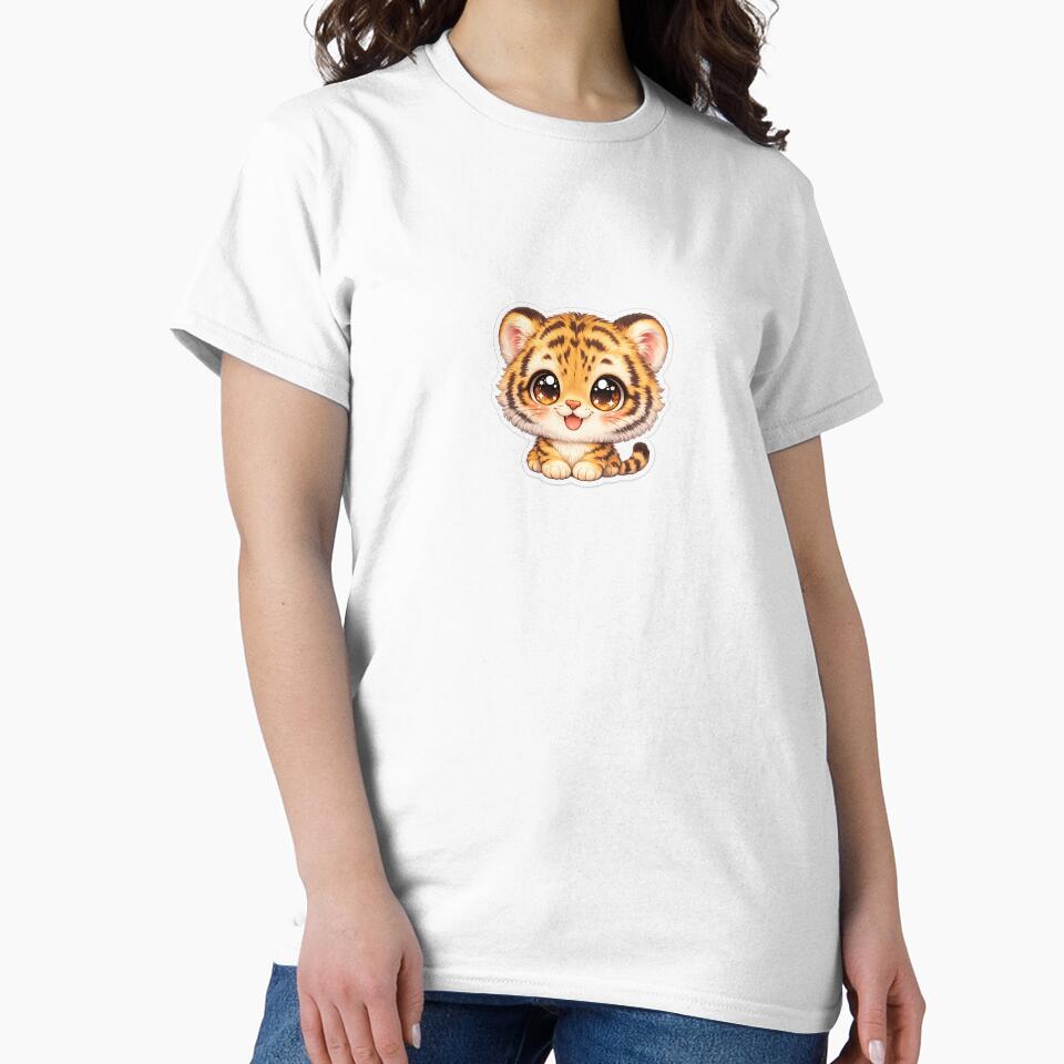 Big Head Tiger Cub Cute Sticker by VeloraDzyns