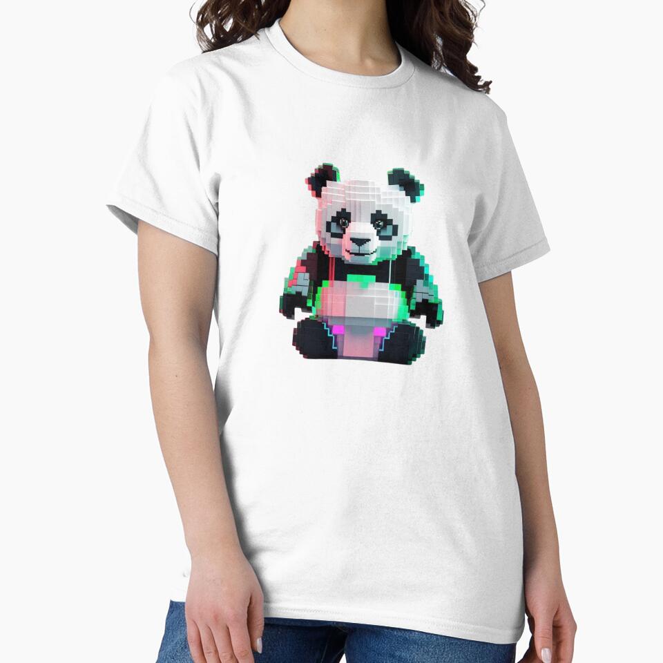 Pixel Art Cyber Panda Toy by WovennDesigns
