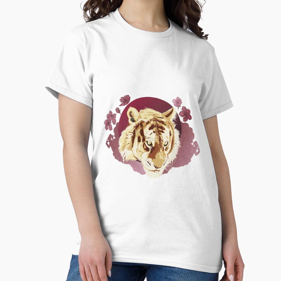 Majestic tiger design around flowers. by RockSteadyReady