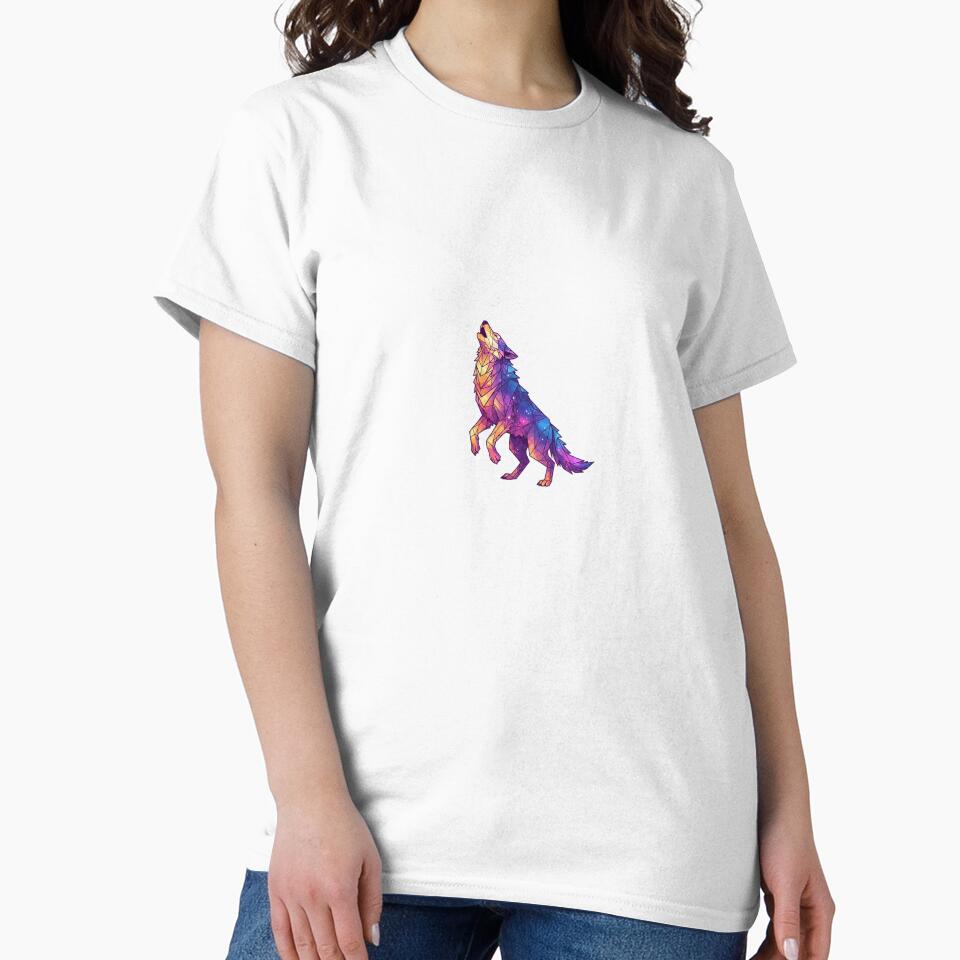 Cosmic Howling Wolf – Geometric Low-Poly Galaxy Digital Art Illustration for Stickers, Apparel, Prints, and Home Decor by Cosmic Critters Decals