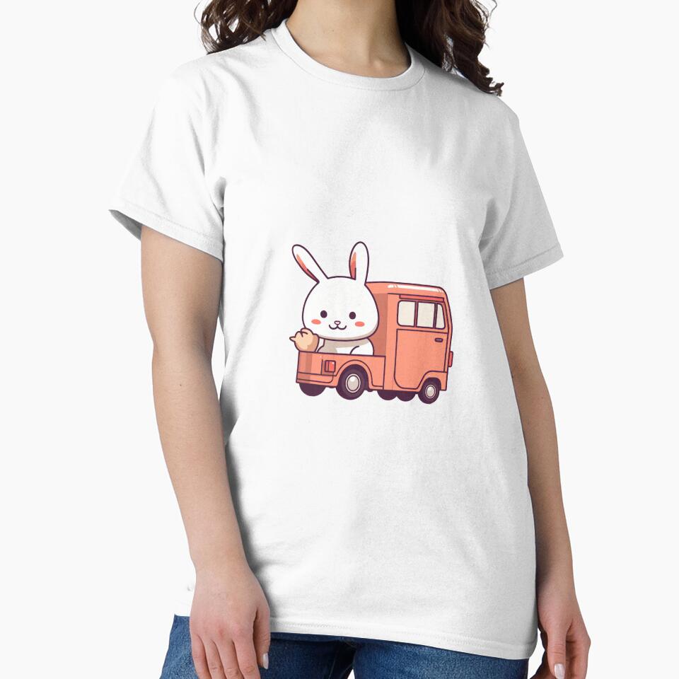 Cute little spoiled rabbit is traveling by truck by omerfdln34