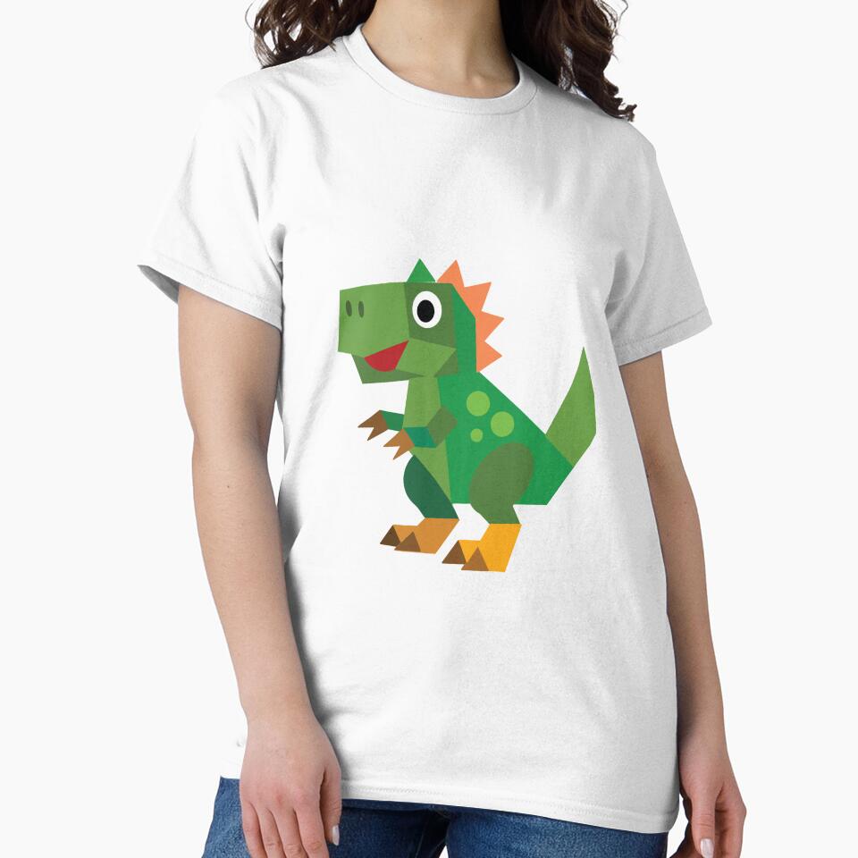 Geometric T-Rex Dinosaur Made from Shapes for Kids by MadeFromShapes
