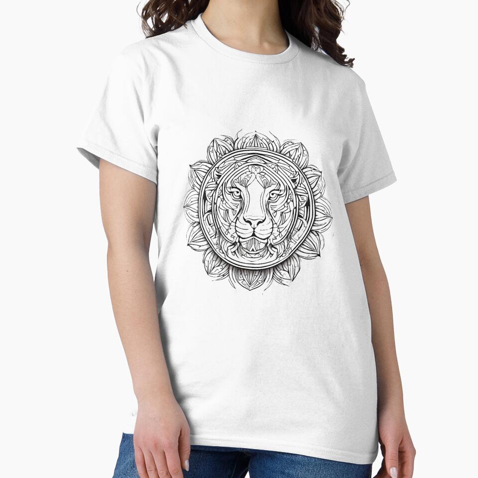 Ornamental Lion Line Art - 3 by RELAX STATION