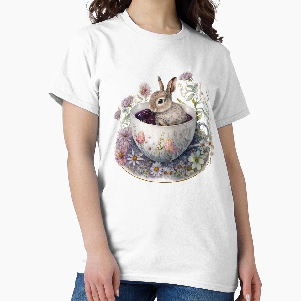 Cute Teacup Animal Rabbit with Flowers #10 by Synthetic-Intel
