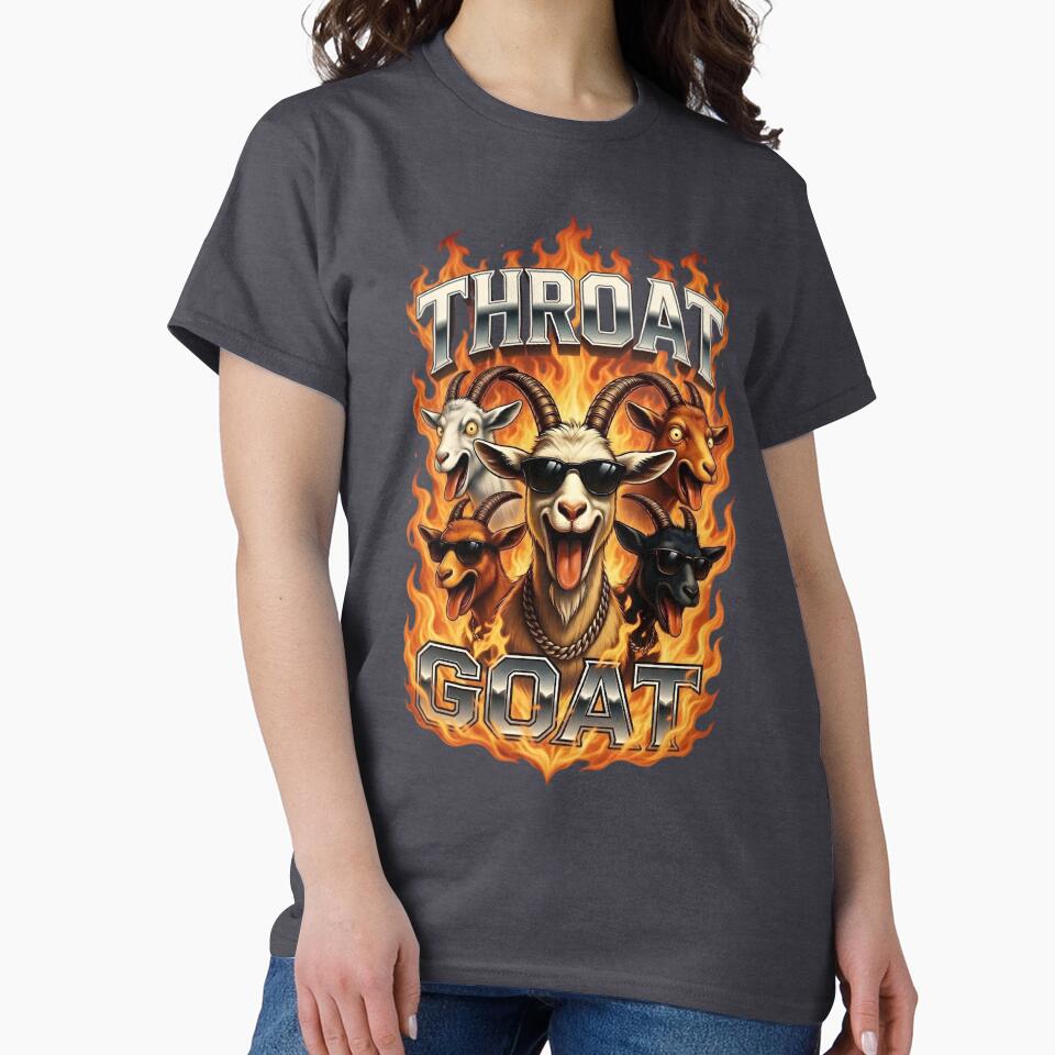 Badass Flaming Throat Goat G.O.A.T. Streetwear Graphic by TshirtsOnline-
