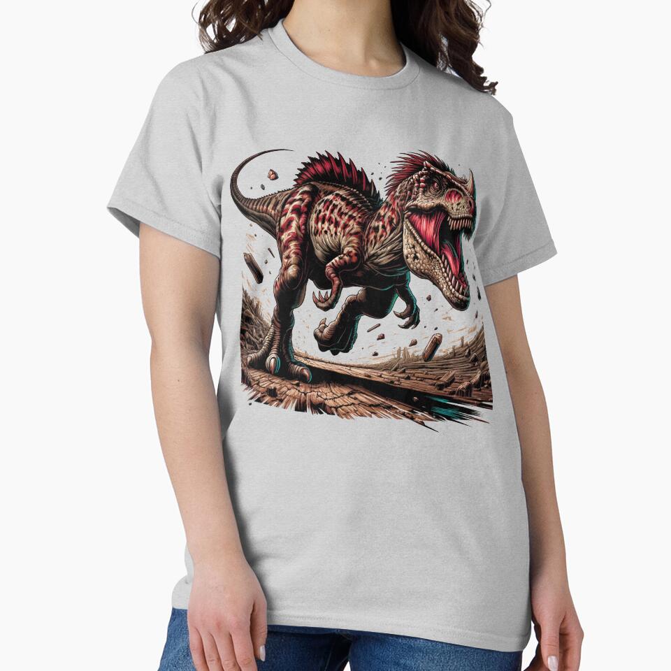 Carnotaurus, furious retro dinosaur. by JonelleTshirts