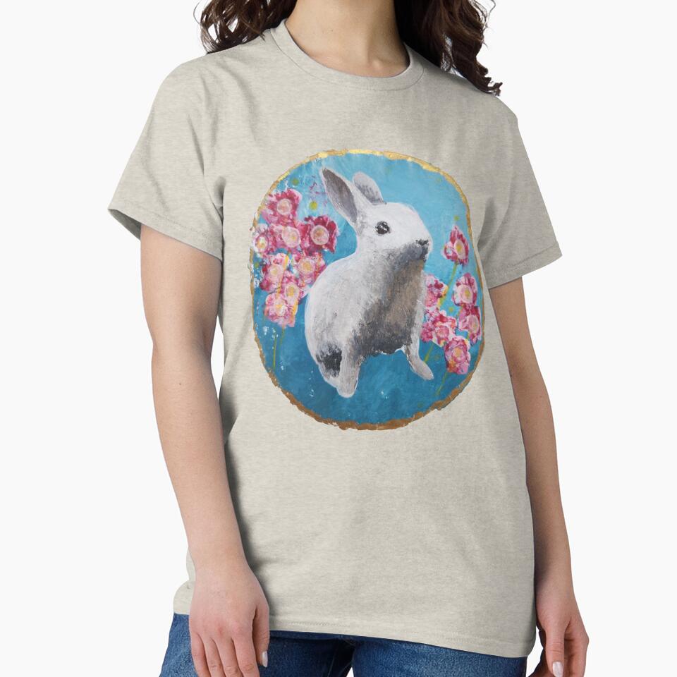White rabbit - monoprint by Emily Bickell